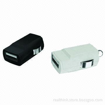 1,000mA In-car Charger for iPhone, iPad and USB Devices